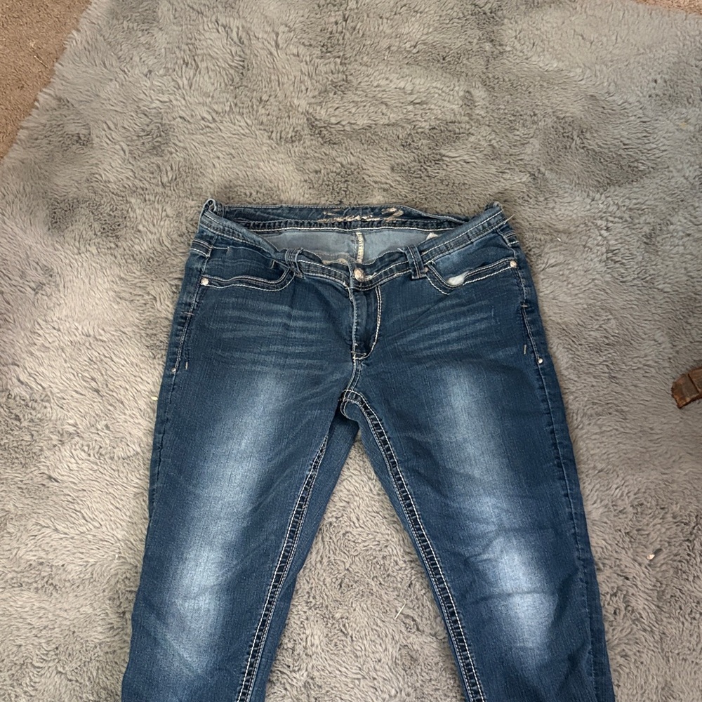 Seven7 Women's Dark Blue Skinny Jeans